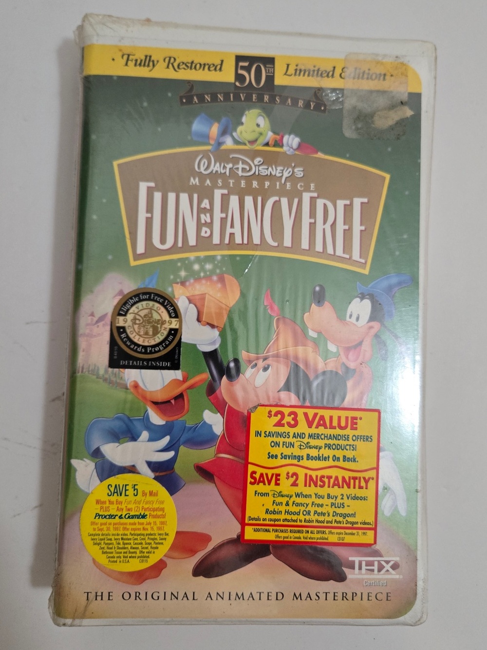 Disney Fun and Fancy Free VHS 50th Anniversary Limited Edition THX Masterpiece